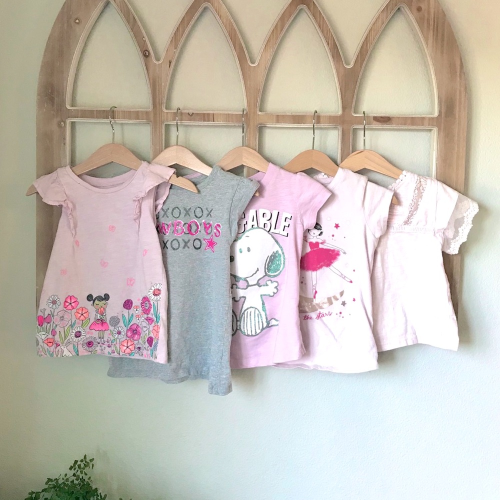 Toddler Pink Shirt Bundle 5 Piece